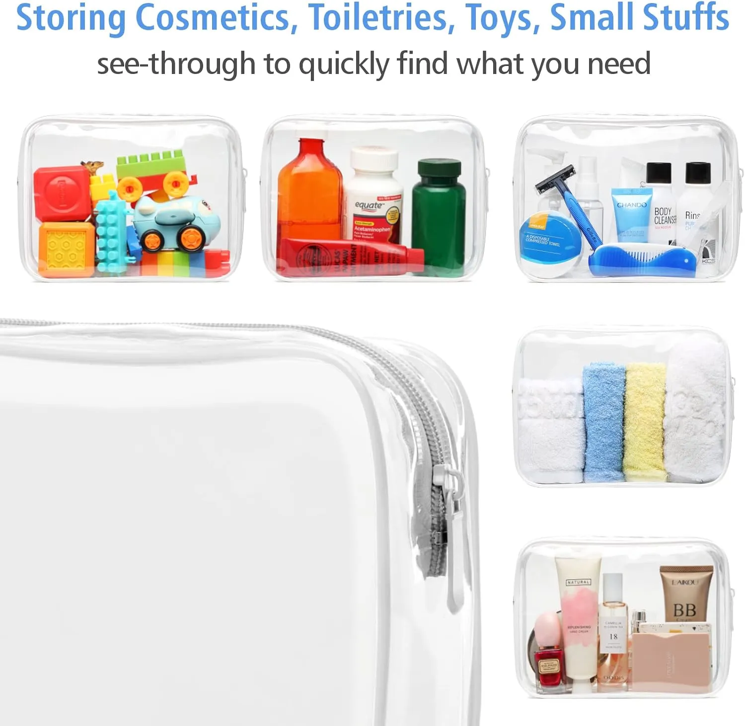 PACKISM Clear Makeup Bag - 2 Packs TSA Approved Toiletry Bag for Women Quart Size Travel Bag TSA Approved, Clear Toiletry Bags for Traveling
