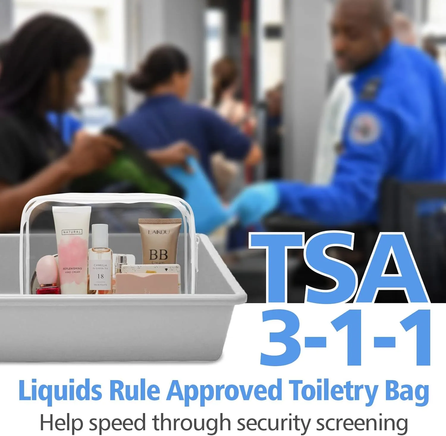 PACKISM Clear Makeup Bag - 2 Packs TSA Approved Toiletry Bag for Women Quart Size Travel Bag TSA Approved, Clear Toiletry Bags for Traveling