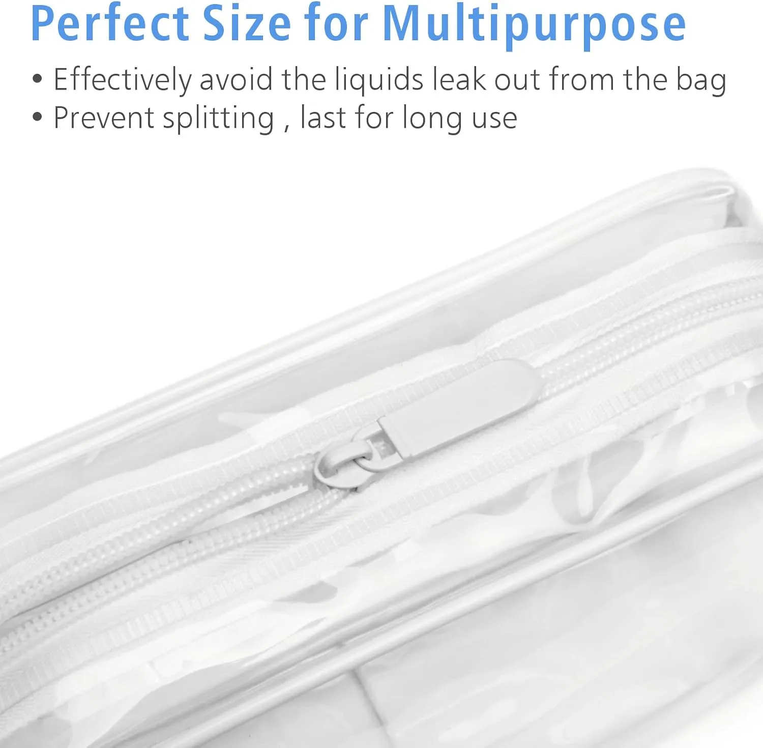 PACKISM Clear Makeup Bag - 2 Packs TSA Approved Toiletry Bag for Women Quart Size Travel Bag TSA Approved, Clear Toiletry Bags for Traveling