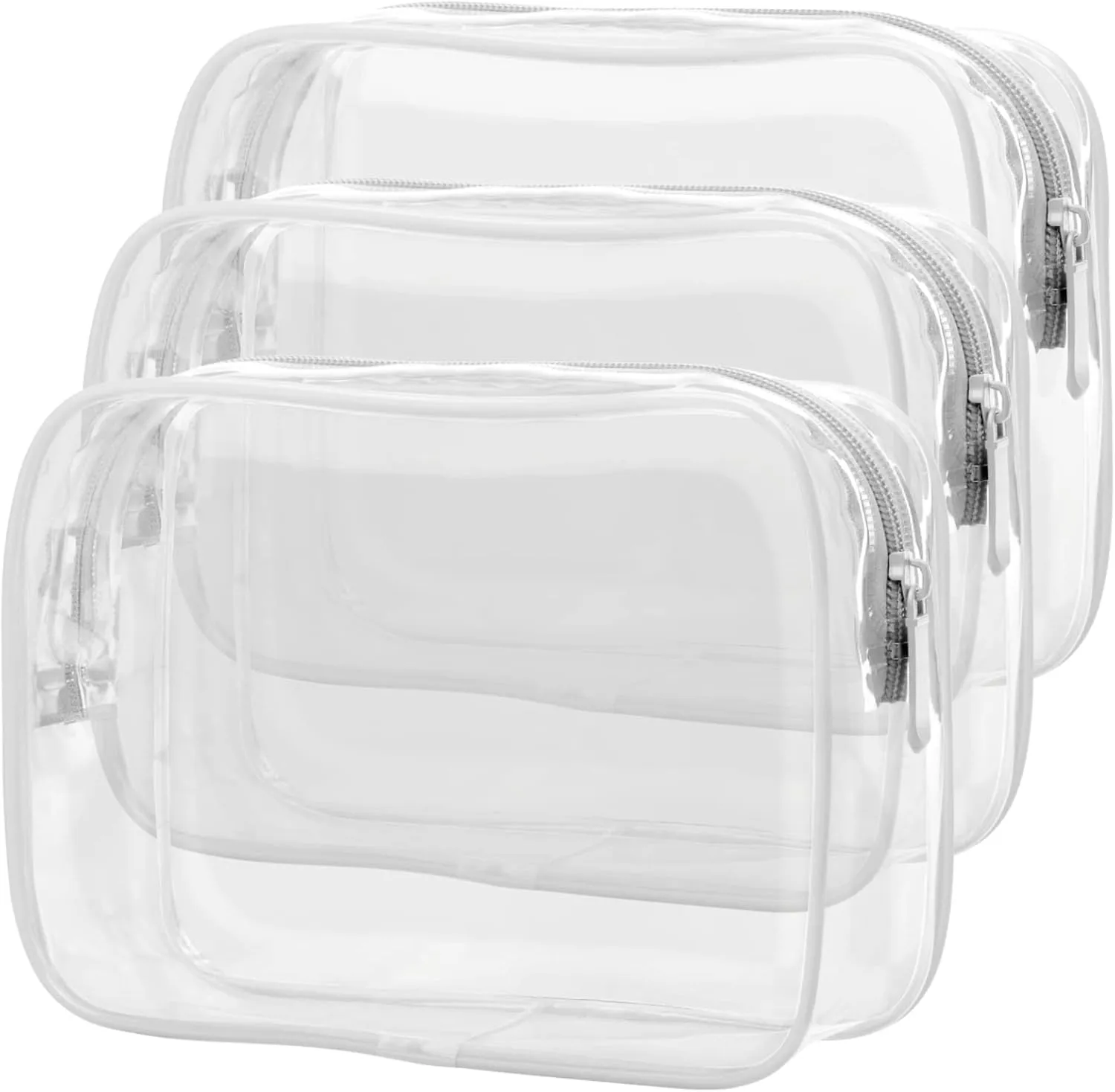 PACKISM Clear Makeup Bag - 2 Packs TSA Approved Toiletry Bag for Women Quart Size Travel Bag TSA Approved, Clear Toiletry Bags for Traveling
