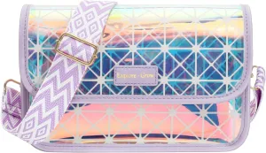 PACKISM Cute Y2K Purse - Holographic Crossbody Bag Iridescent Shoulder Clutch Handbag for Women for Concerts Festivals