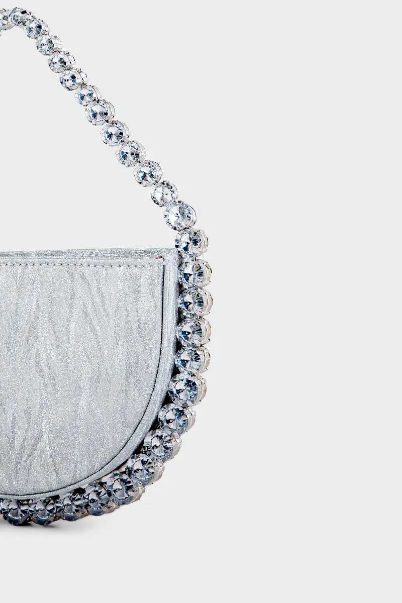 Party Wear Clutch BH0117-Silver