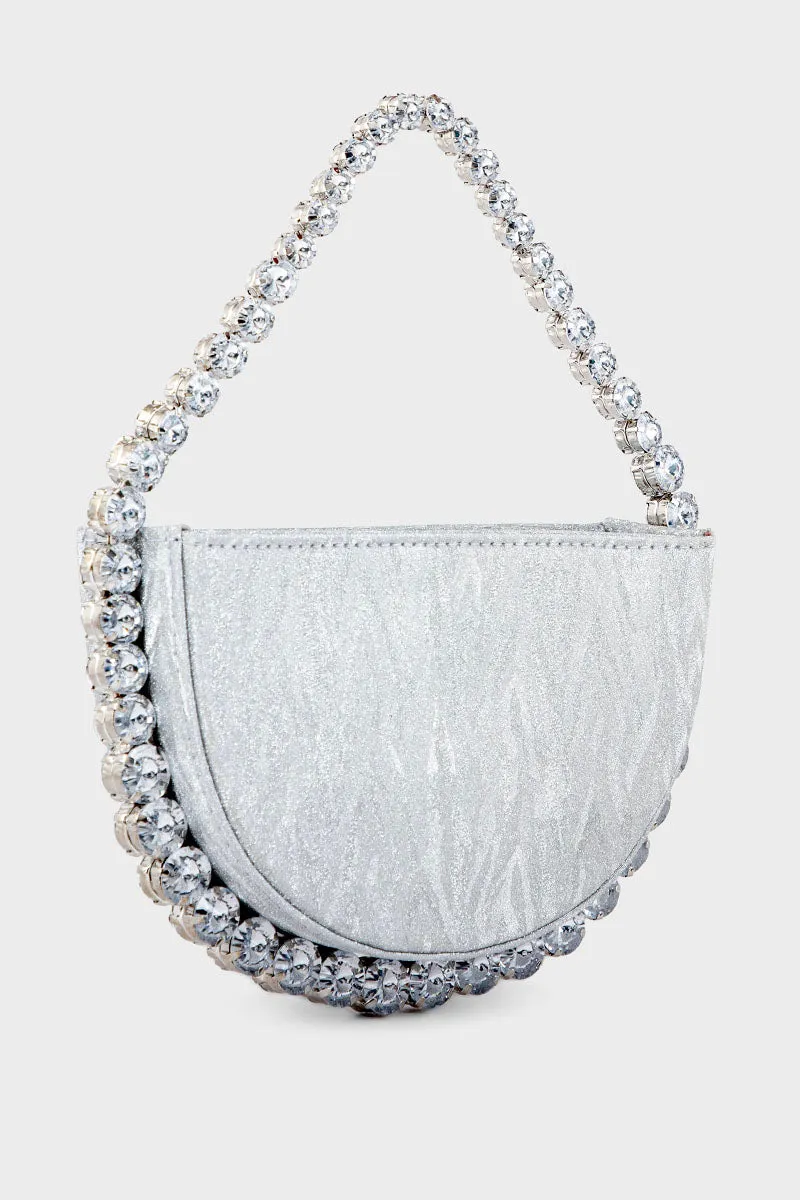 Party Wear Clutch BH0117-Silver