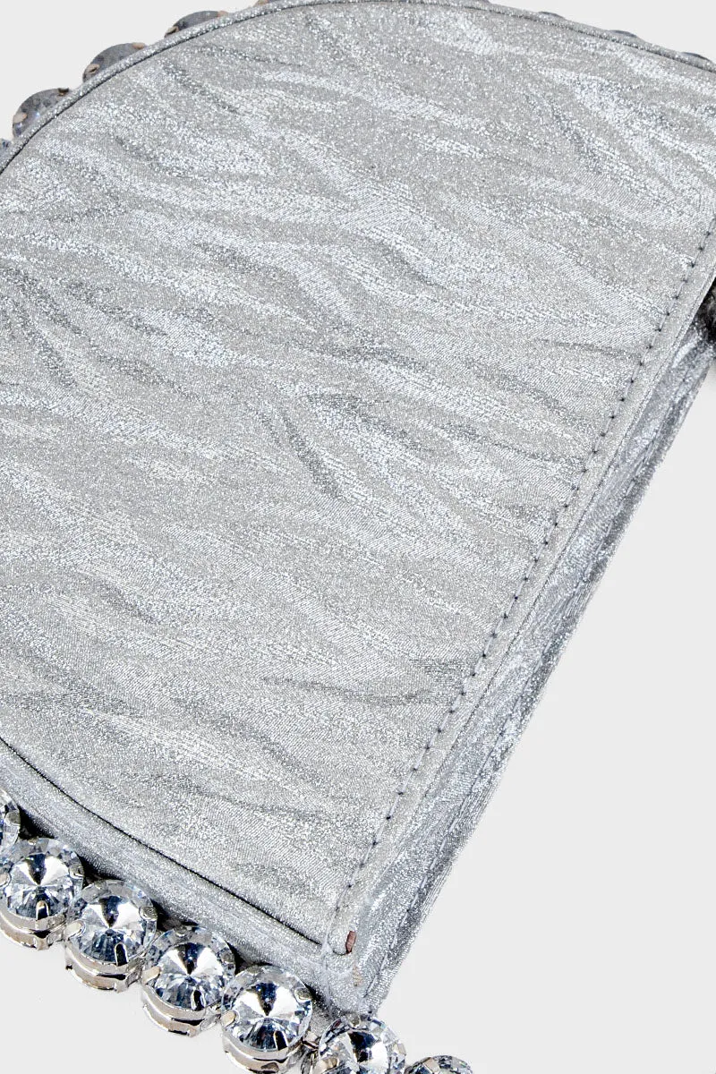 Party Wear Clutch BH0117-Silver