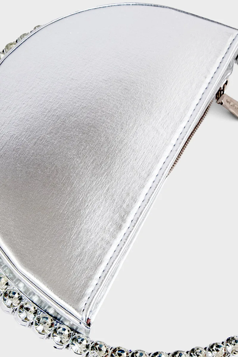 Party Wear Clutch BH0118-Silver