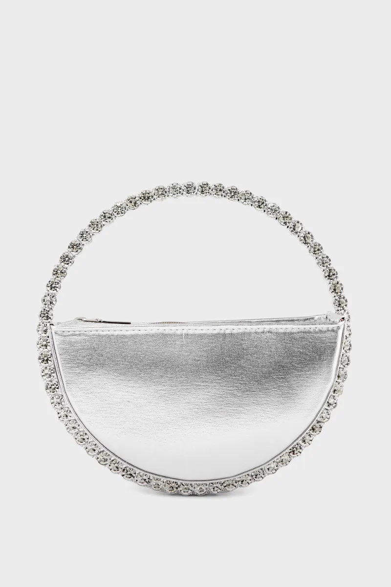 Party Wear Clutch BH0118-Silver