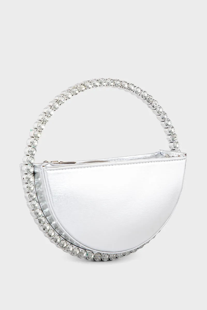Party Wear Clutch BH0118-Silver