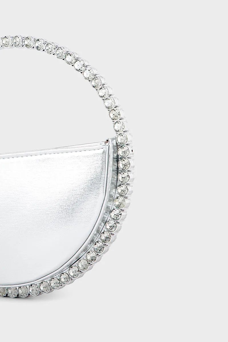 Party Wear Clutch BH0118-Silver