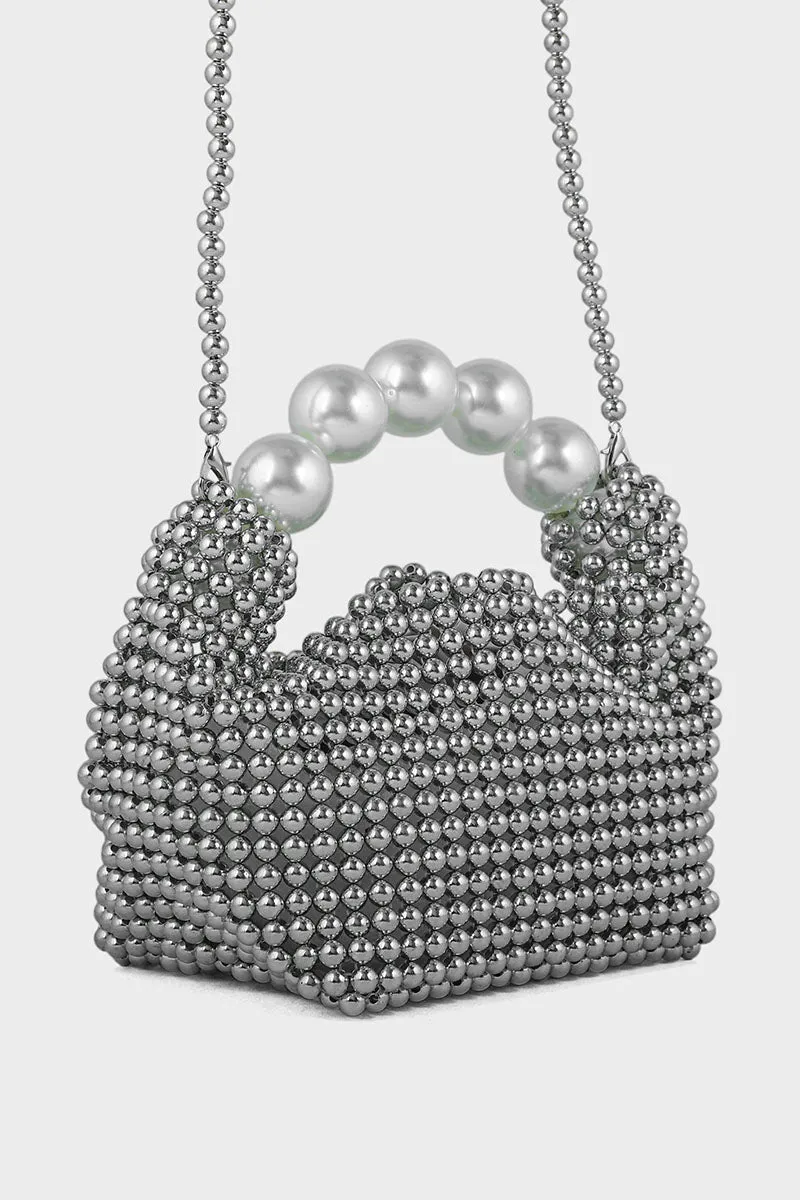 Party Wear Clutch BK4053-Silver