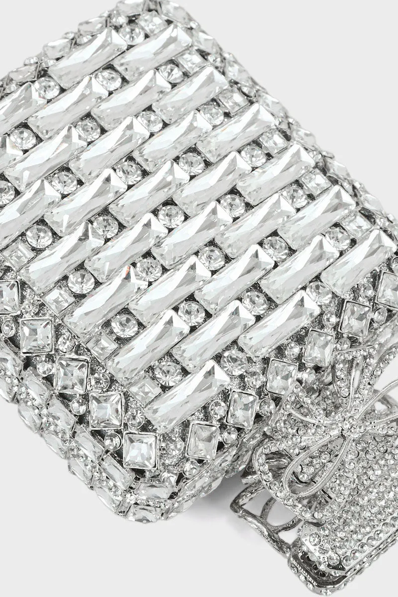 Party Wear Clutch BK4060-Silver
