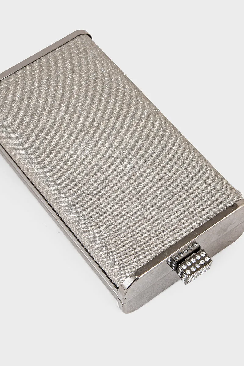 Party Wear Clutch BK4069-Gun Metallic