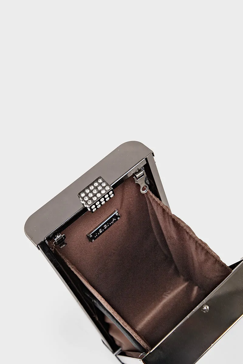 Party Wear Clutch BK4069-Gun Metallic