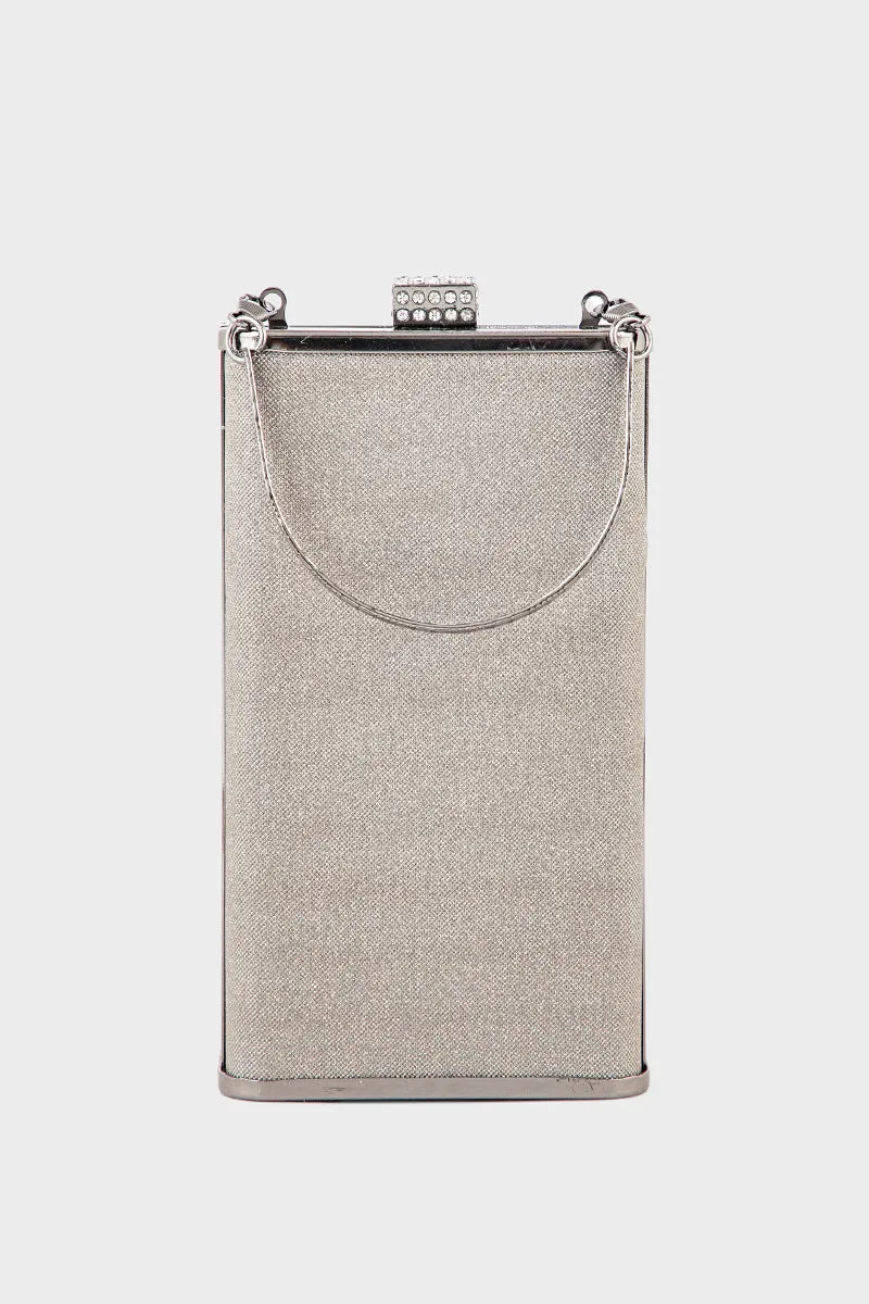 Party Wear Clutch BK4069-Gun Metallic