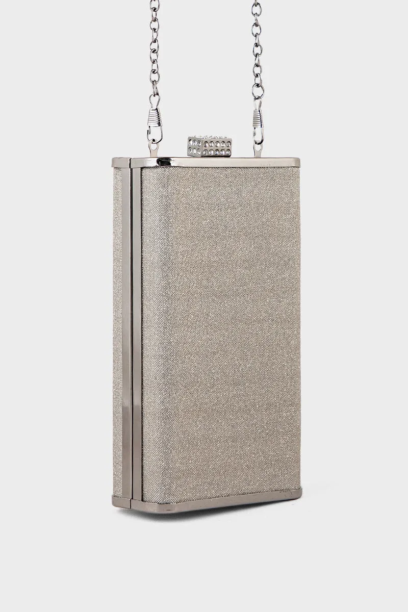 Party Wear Clutch BK4069-Gun Metallic
