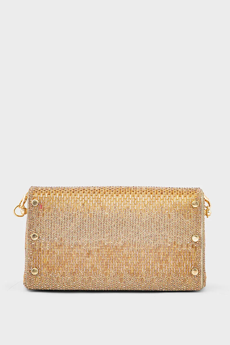 Party Wear Clutch BK4076-Golden