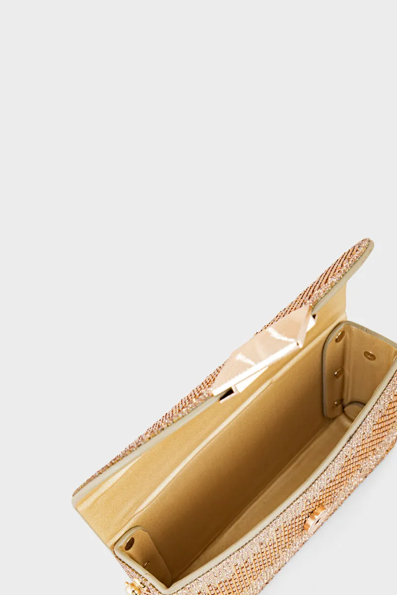 Party Wear Clutch BK4076-Golden