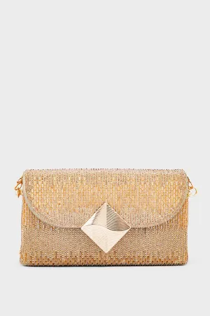 Party Wear Clutch BK4076-Golden