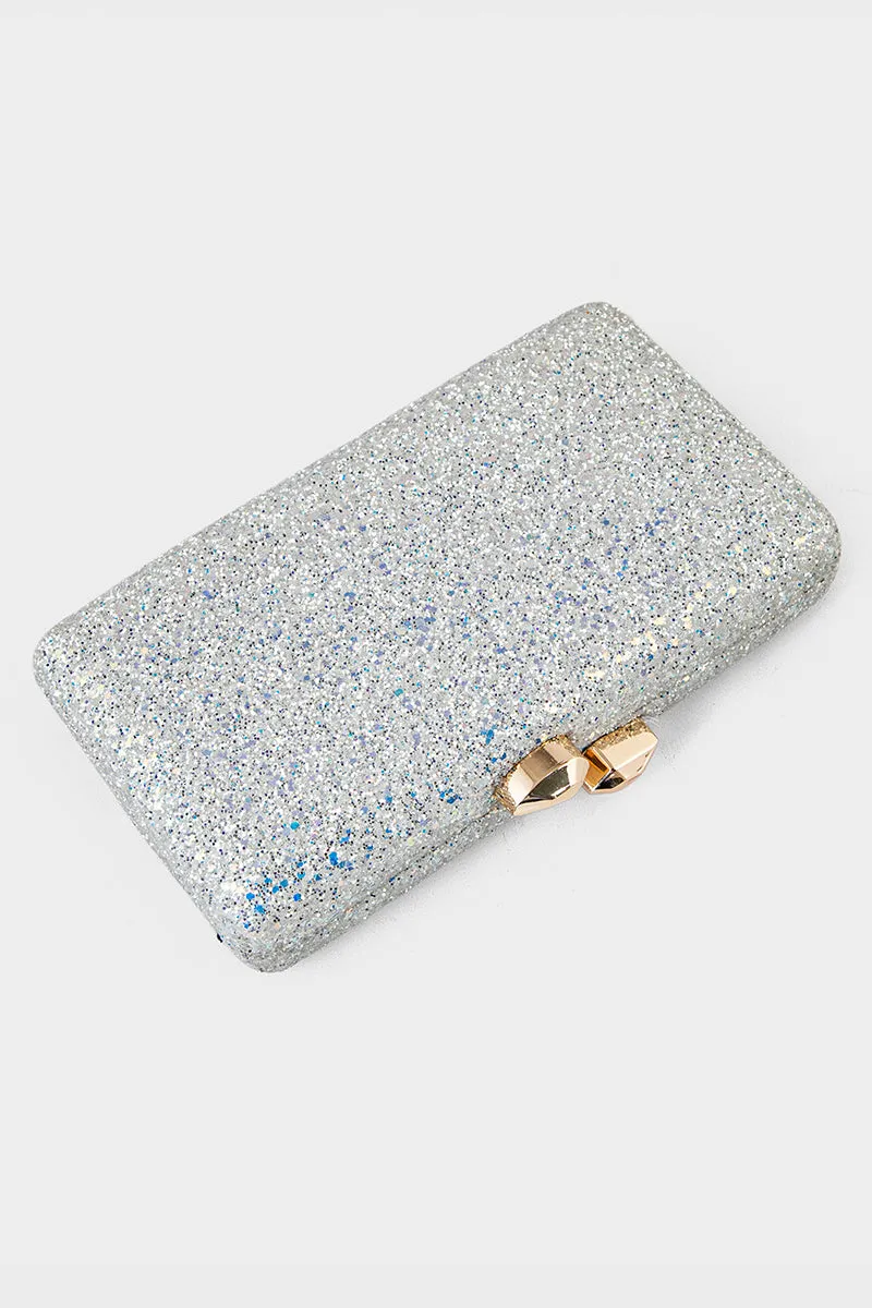 Party Wear Clutch BK4078-Silver