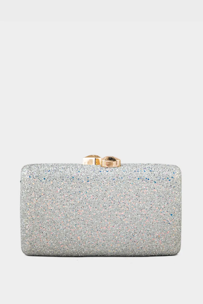 Party Wear Clutch BK4078-Silver