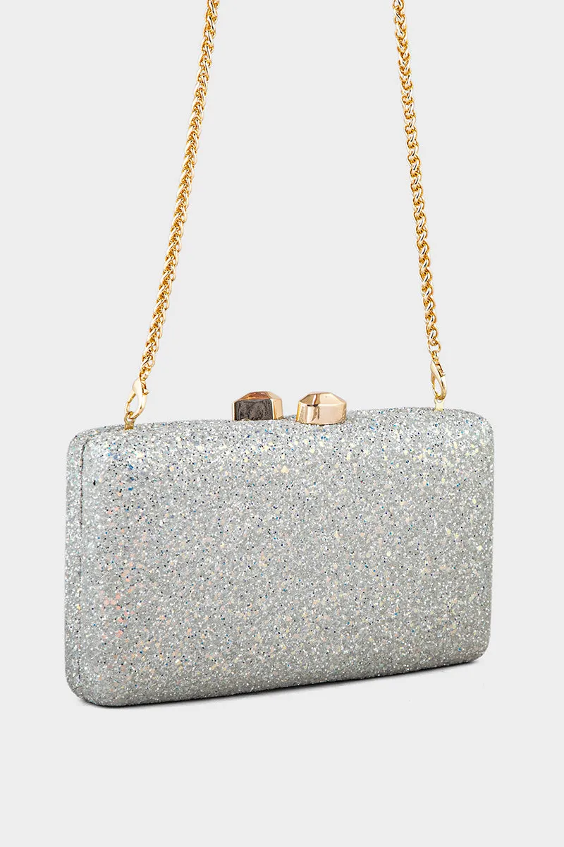 Party Wear Clutch BK4078-Silver