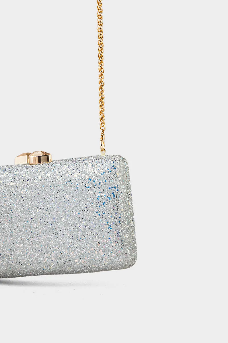 Party Wear Clutch BK4078-Silver