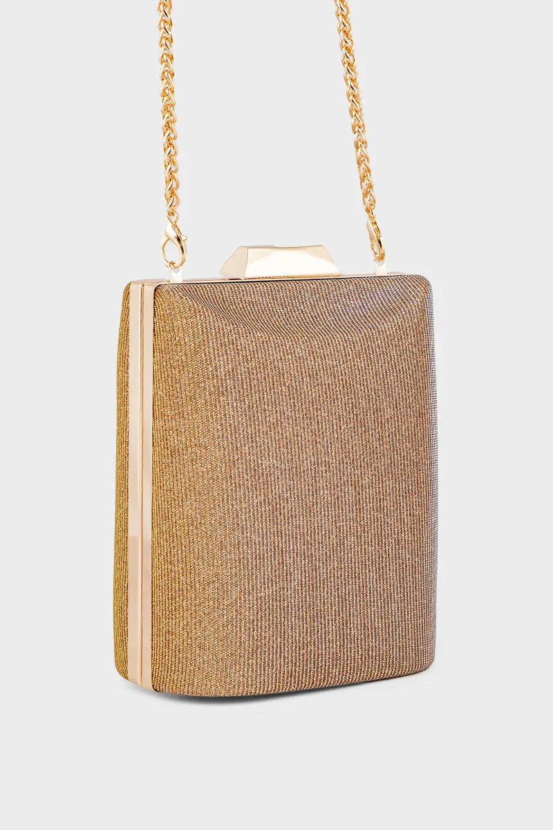 Party Wear Clutch BK4079-Golden