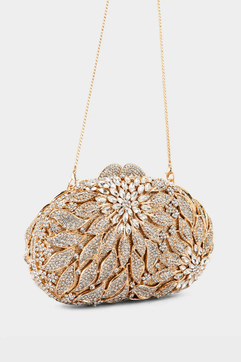 Party Wear Clutch BK4091-Golden
