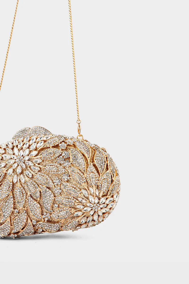 Party Wear Clutch BK4091-Golden