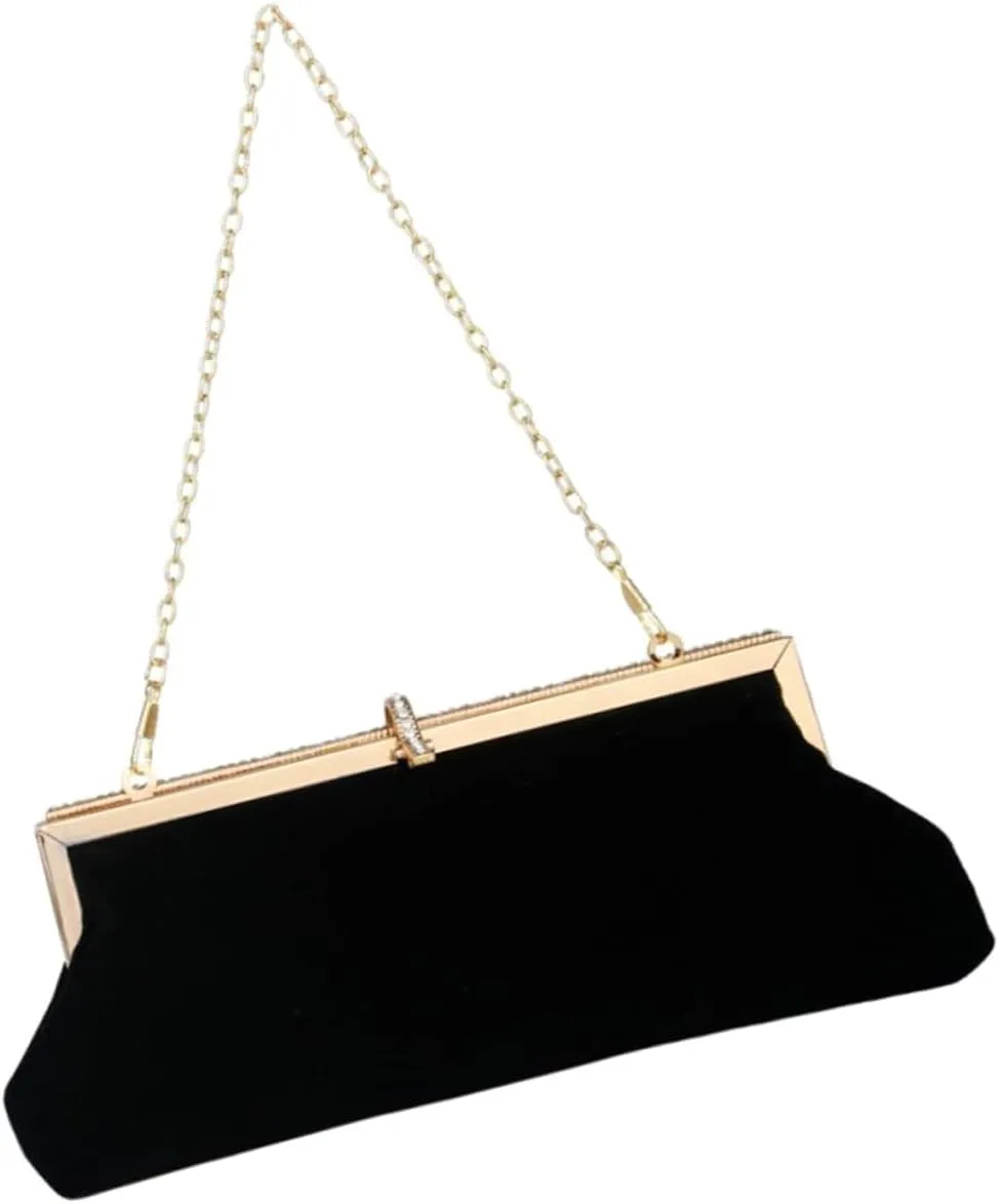 PartyKindom Elegant Velvet Bag for Women Lady Handbag Small Clutch Purse for Weddings Parties Banquets