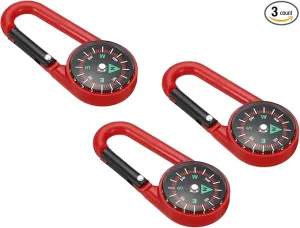 PATIKIL Compass, Buckle Compass Keychain Waterproof Survival Pocket Compass for Hiking Outdoor