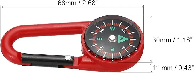 PATIKIL Compass, Buckle Compass Keychain Waterproof Survival Pocket Compass for Hiking Outdoor
