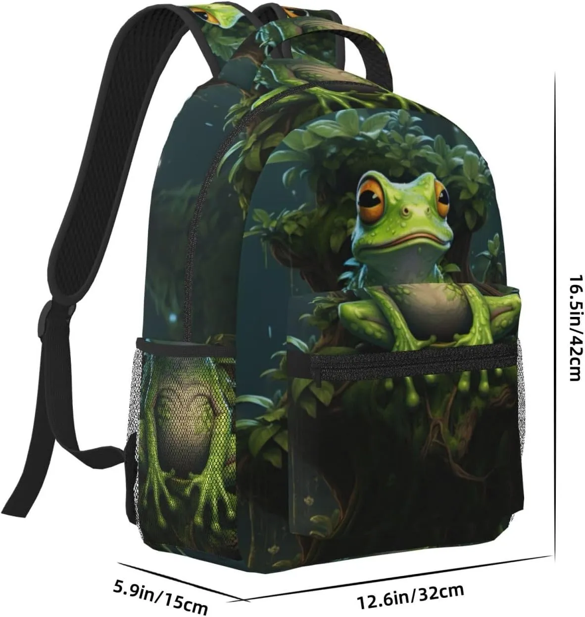 Peace Frog Tree Backpacks For Women Men,Travel Laptop Back Pack 16.5 Inch,Work Bag Personal Item Book Bags