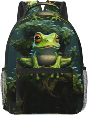 Peace Frog Tree Backpacks For Women Men,Travel Laptop Back Pack 16.5 Inch,Work Bag Personal Item Book Bags