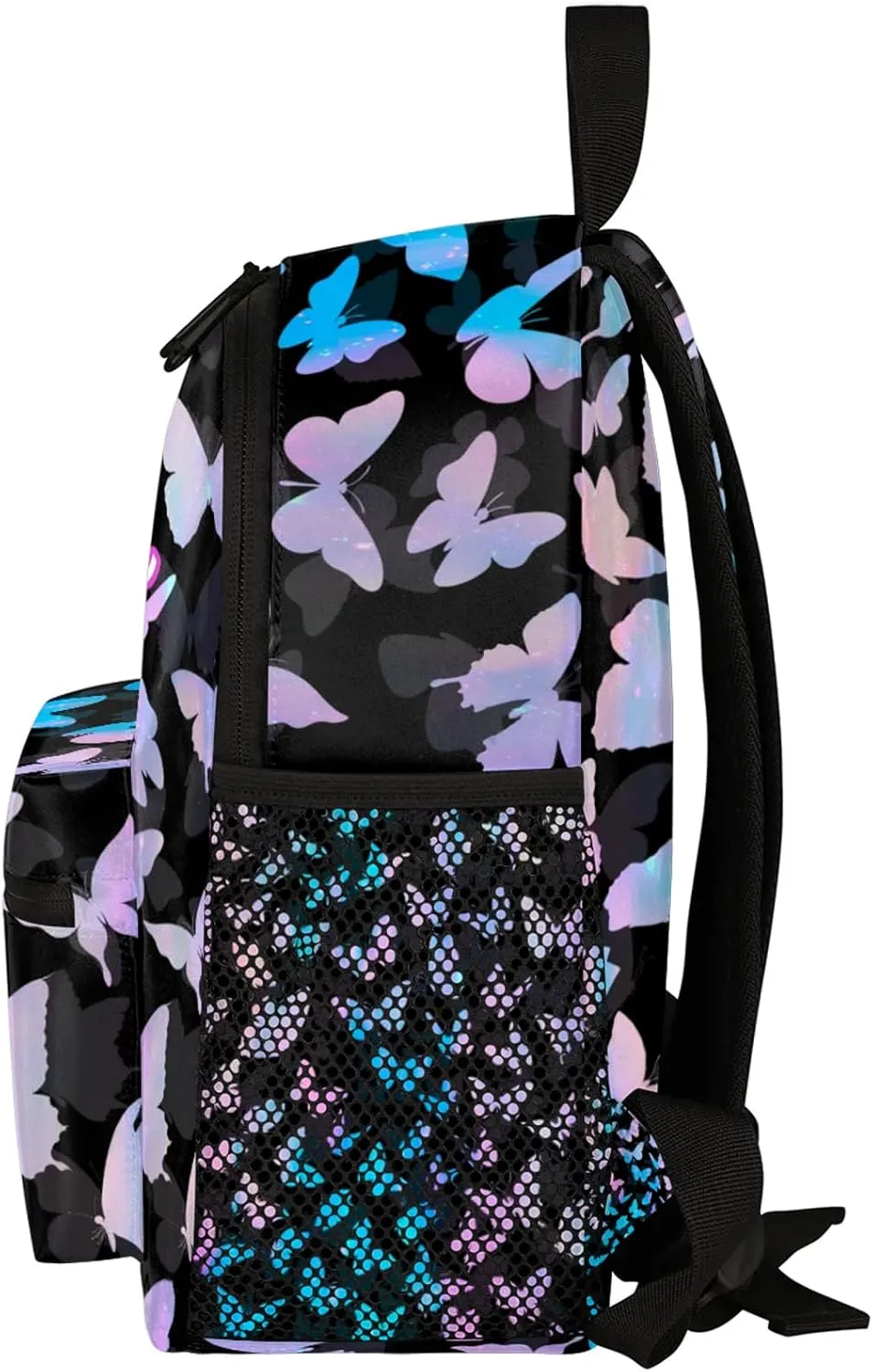 Personalized Butterfly Backpack with Name Custom Shoulder Bags for Women Men Waterproof Travel Casual Daypack Laptop Bag Gifts 12in, Blue Pink Glitter