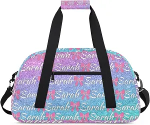 Personalized Cheer Duffel Bags Custom Cheerleader Bag with Name for Sport Events Dance Bag Customized Travel Gym Bag Overnight Weekender Carry-on Bag, Colorful Glitter