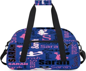 Personalized Cheer Duffle Bag for Cheerleaders, Cobalt Blue (No Glitter) Custom Cheerleading Gym Bag for Women, Cheer Duffel Bag with Name Weekender Bags Customized Cheer Gifts