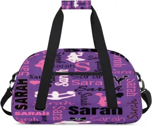 Personalized Cheer Duffle Bag for Cheerleaders, Dark Purple (No Glitter) Custom Cheerleading Gym Bag for Women, Cheer Duffel Bag with Name Weekender Bags Customized Cheer Gifts