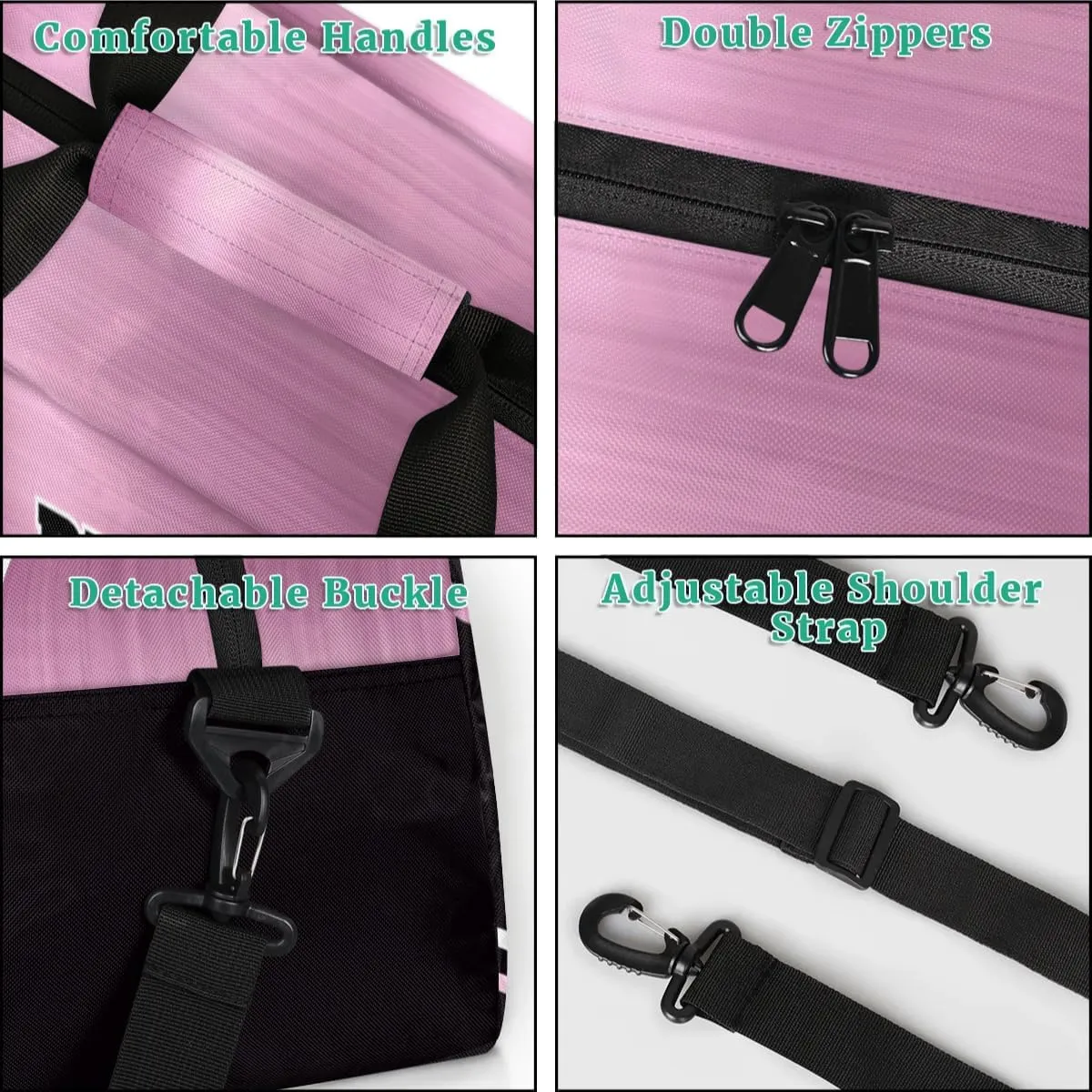 Personalized Cheerleader Bag Dance Bag for Girl, Custom Team Bag Gymnastics Bag Sport Duffel Bag, Weekender Bags Travel Duffel Bag for Cheer Team Pink Sliver Glitter Cheer