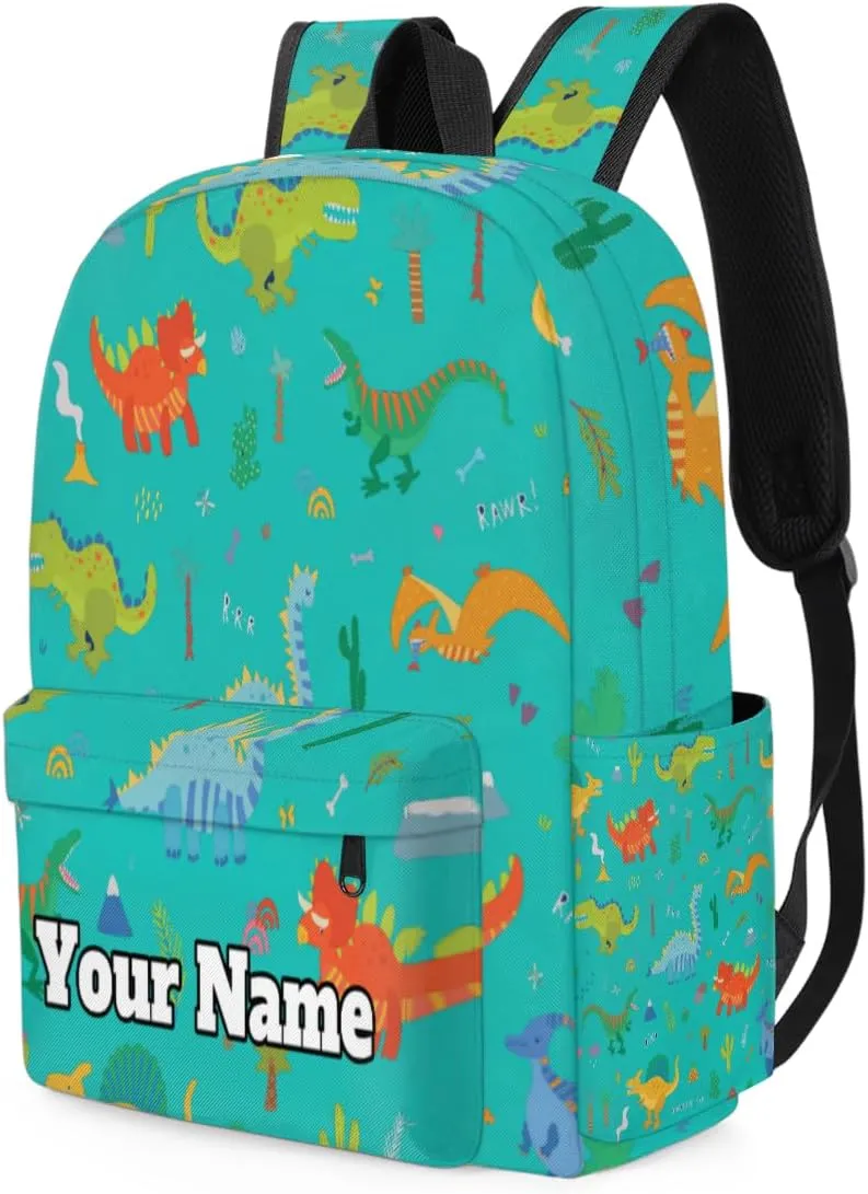 Personalized Cute Dinosaur Preschool Toddler Backpack for Boys Girls Custom Kids Name Small Bookbags Kindergarten Elementary Backpack, Dinosaur Print