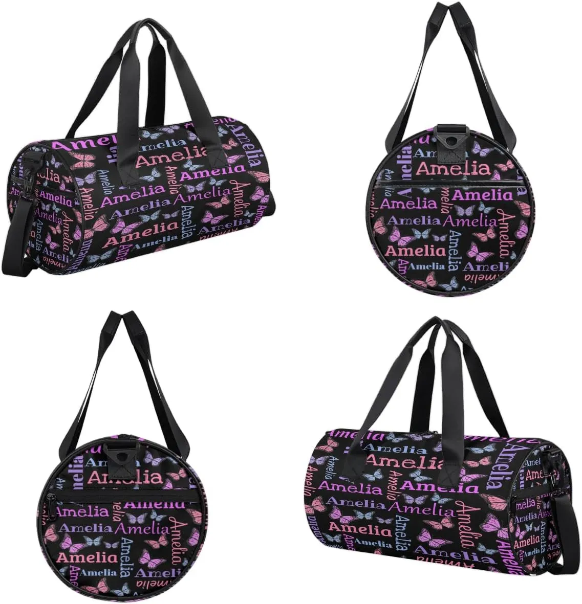 Personalized Dance Bag Duffle Bag for Girl, Custom Gym Bag Gymnastics Sport Travel Bag Weekender Bags with Adjustable Butter Glitter