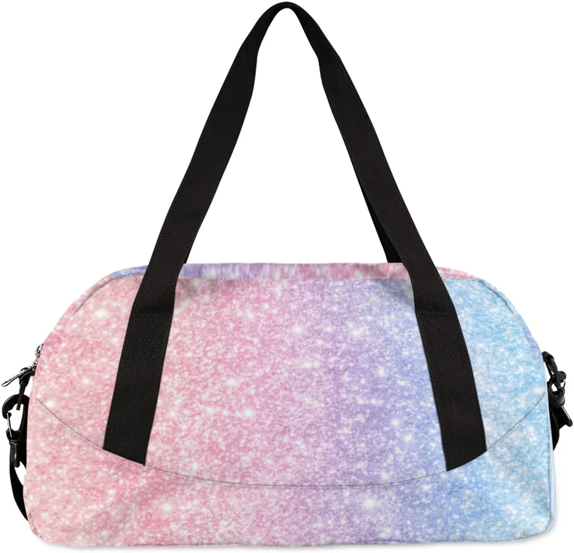 Personalized Dance Bag Gym Bag for Girl, Custom Sport Duffel Bag Weekender Bags Travel Duffel Bag Pink Blue Glitter Gymnastics
