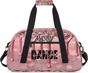 Personalized Dance Bag Gym Bag for Women, Custom Sport Duffel Bag Overnight Weekender Bags Travel Duffel Bag, Fluids Glitter