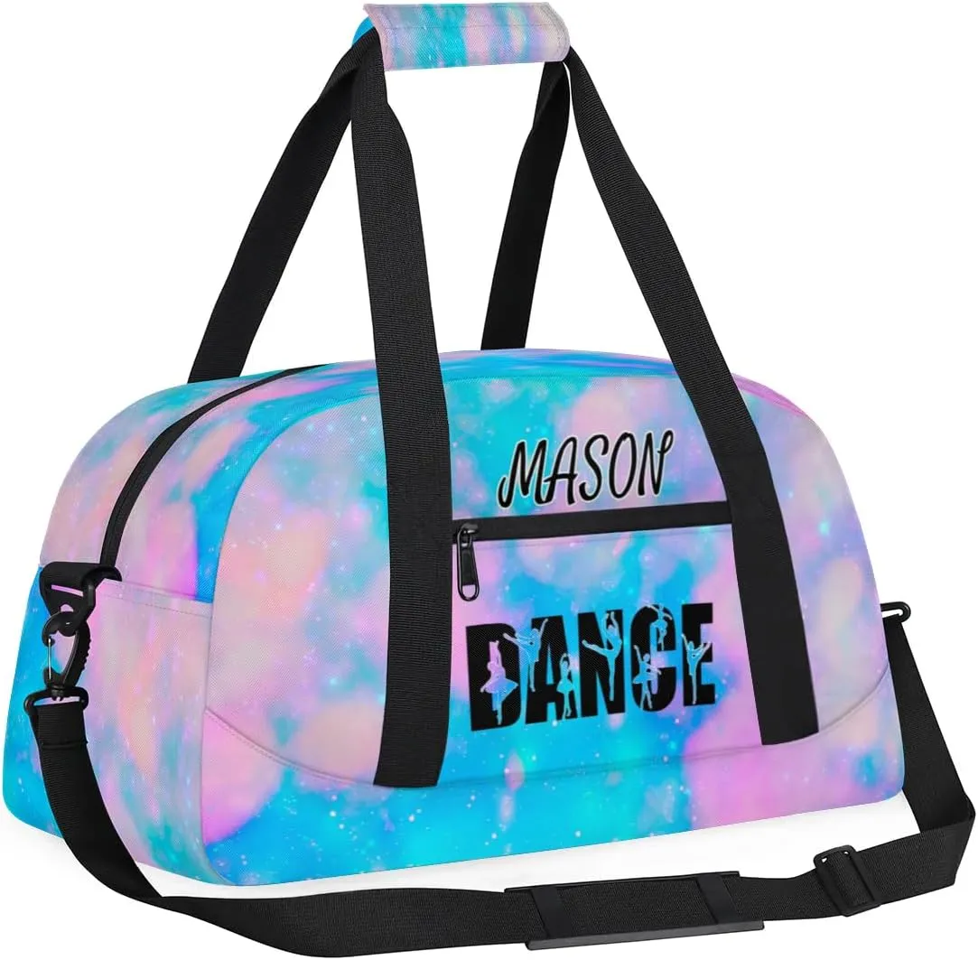 Personalized Dance Bag Gym Bag for Women, Custom Sport Duffel Bag Overnight Weekender Bags Travel Duffel Bag, Silver Glitter