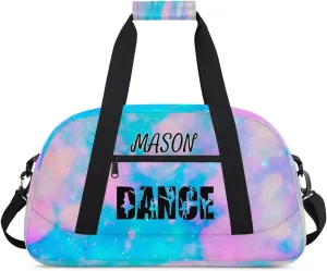 Personalized Dance Bag Gym Bag for Women, Custom Sport Duffel Bag Overnight Weekender Bags Travel Duffel Bag, Silver Glitter