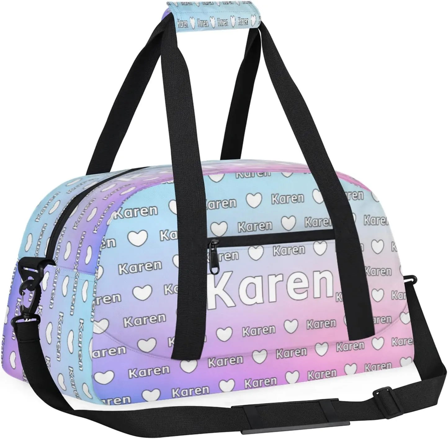 Personalized Dance Duffel Bag with Name Custom Sport Gym Travel Bags for Women Men, Customized Overnight Bags Weekender Bag, Cut Glitter Pattern