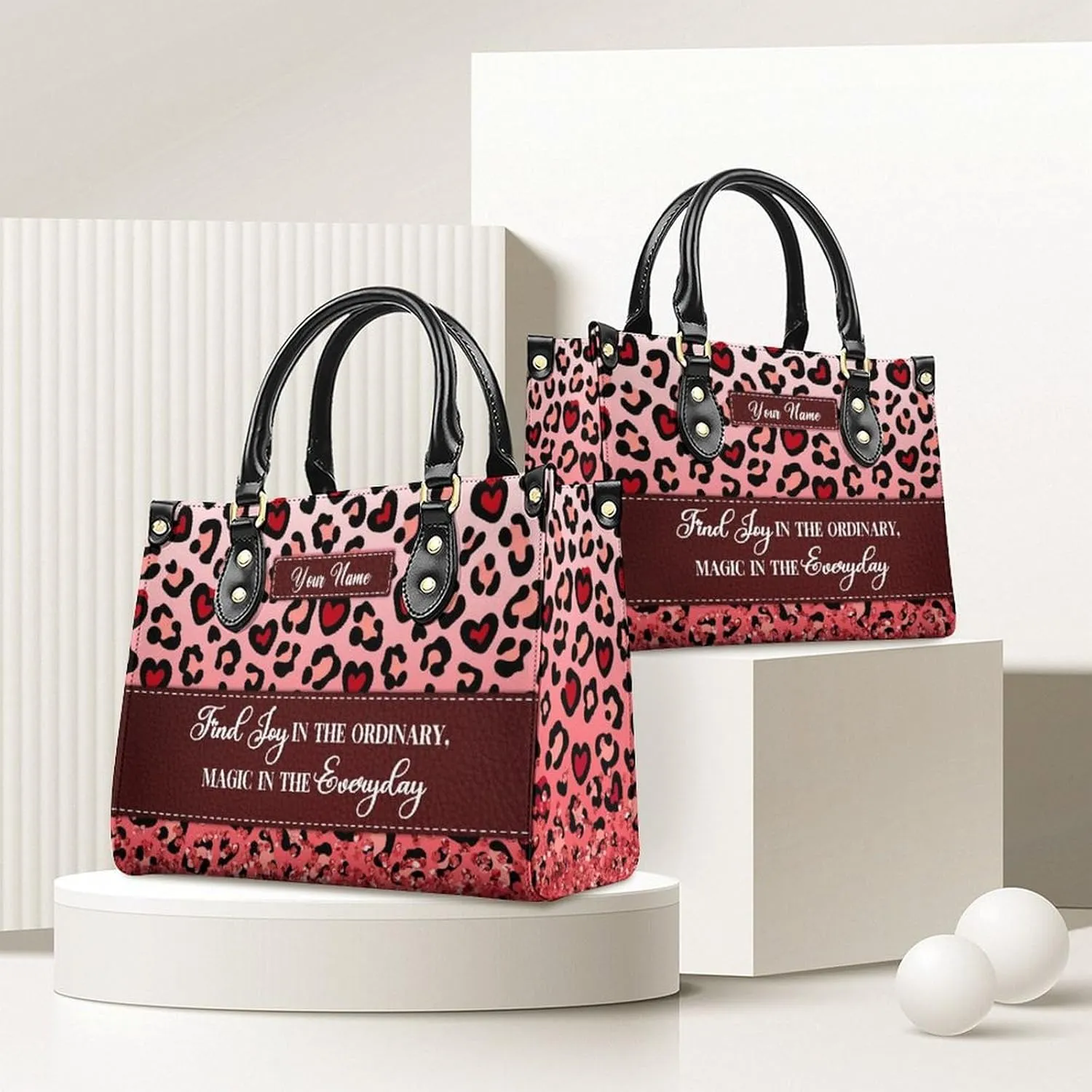 Personalized Leather Handbag, Custom Purse for Women, Add Your Design/Photo/Text, Initial Tote Bag Gifts with Name