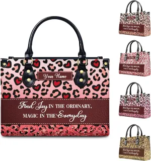 Personalized Leather Handbag, Custom Purse for Women, Add Your Design/Photo/Text, Initial Tote Bag Gifts with Name