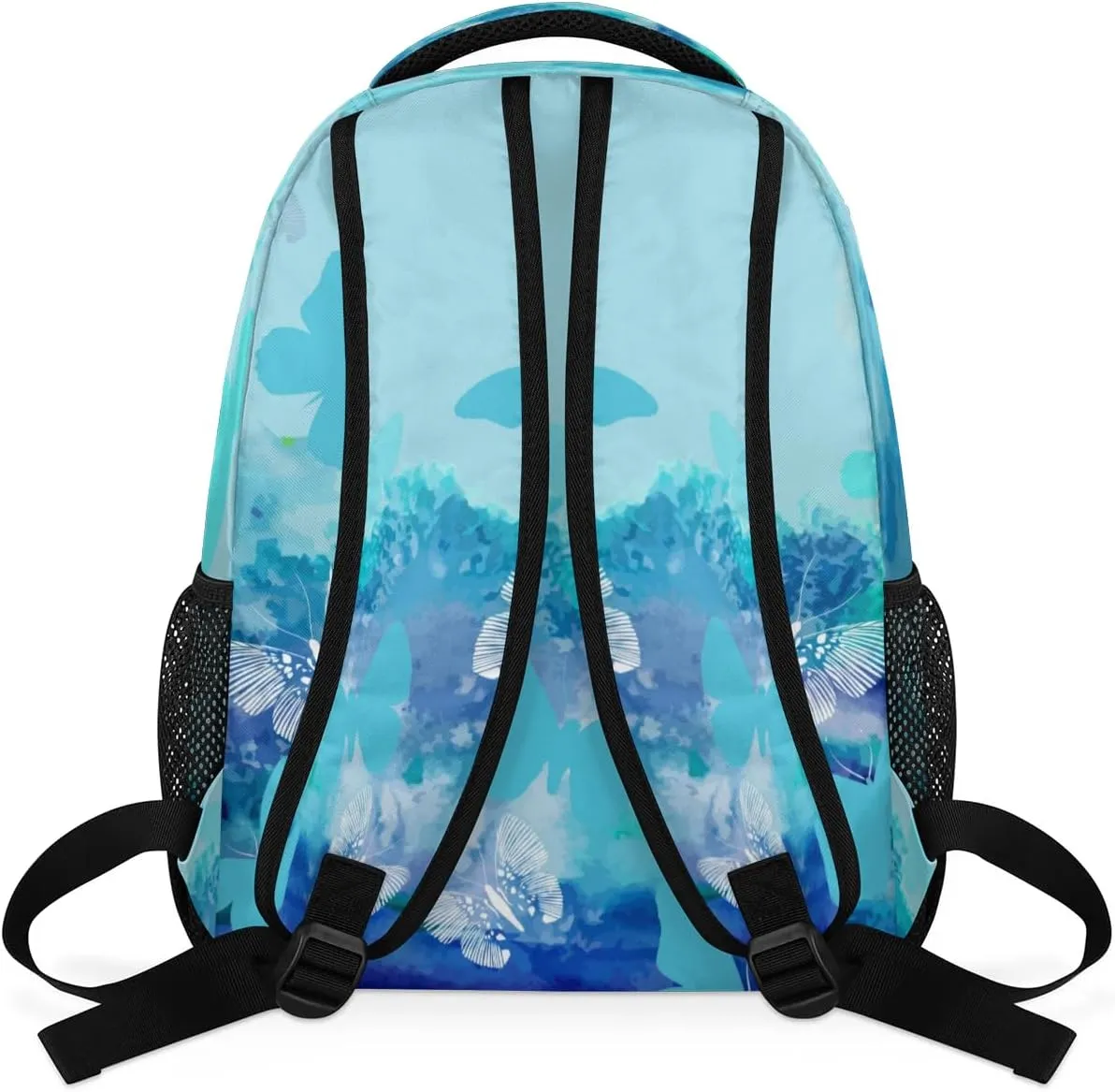 Personalized Name Dance Backpack Bag Daypack Travel Training Backpacks for Women Watercolor Painted Blue Butterflies