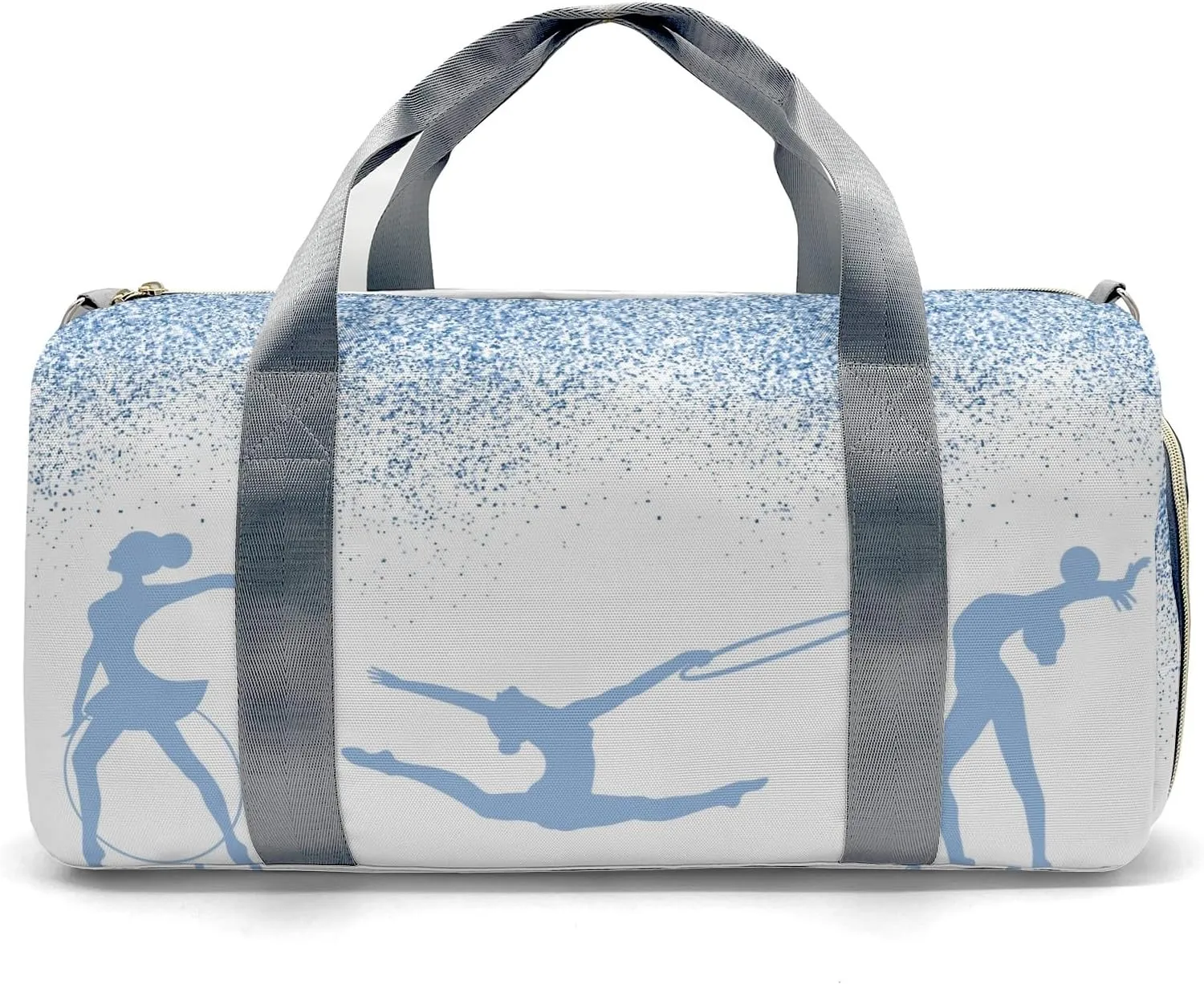 Personalized Name Duffel Bag Blue Glitter Inbakerdoek Rhythmic Gymnastics On-the-Go Fitness: Travel Bags Designed for Active Living