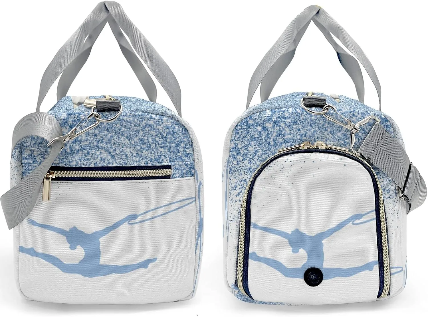 Personalized Name Duffel Bag Blue Glitter Inbakerdoek Rhythmic Gymnastics On-the-Go Fitness: Travel Bags Designed for Active Living